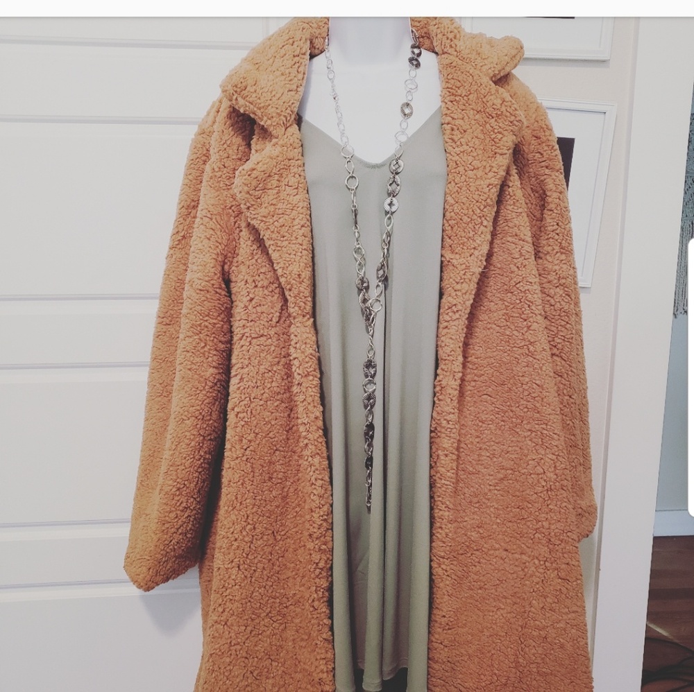 Vegan long sweater jacket